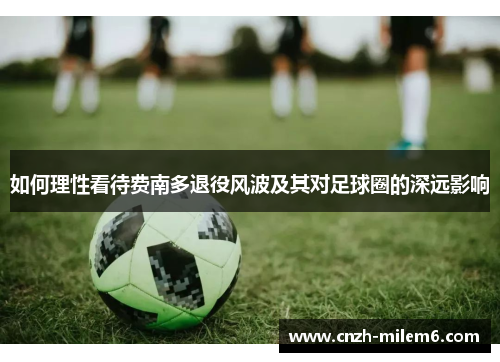 如何理性看待费南多退役风波及其对足球圈的深远影响